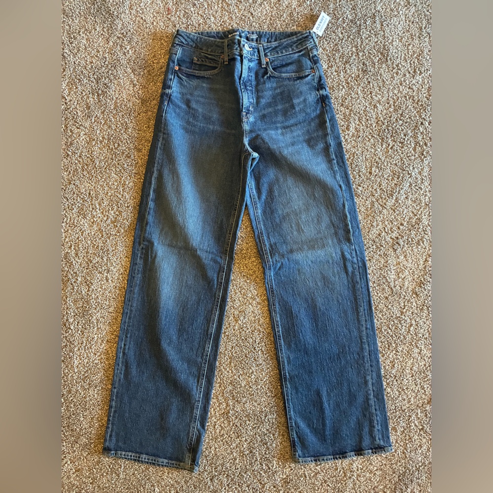 Old Navy Women's Extra High Rise Sky-Hi Wide Leg Denim